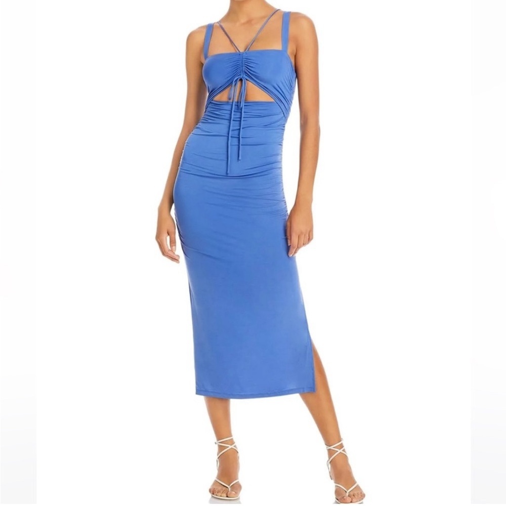 NWT Jonathan Simkhai Lucy midi blue dress size small reg $395